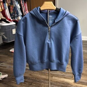 Abercrombie Kids YPB Neoknit Half Zip Hoodie Girls 9/10 Blue